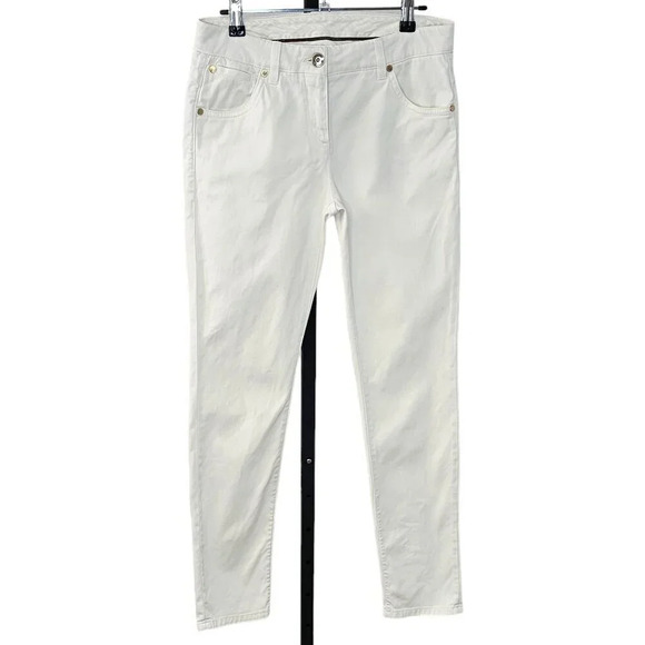 Brunello Cucinelli Womens Skinny Fit Jeans in White Low-Mid Rise Size 6 - Picture 1 of 14